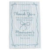 ブルーコケットボーパステルベビーストライプのシャワー特典 ミディアムペーパーバッグ (正面)