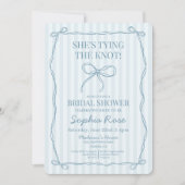 ブルーコケット弓タイイングザノットブライダルシャワー 招待状 (正面)