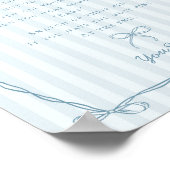 ブルーコケット弓パステル言わない赤ちゃんシャワーゲーム ポスター (角)