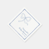 ブルーコケパーソナライズされたットバウベビーシャワーナプキンズ スタンダードカクテルナプキン (角)