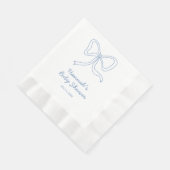 ブルーコケパーソナライズされたットバウベビーシャワーナプキンズ 縁ありランチョンナプキン (角)