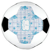 ブルーコケフェミニンット弓 サッカーボール (回転)