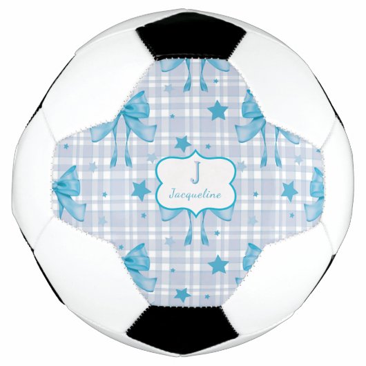 ブルーコケフェミニンット弓 サッカーボール (正面)