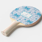 ブルーコケフェミニンット弓 卓球ラケット (正面アングル)