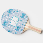 ブルーコケフェミニンット弓 卓球ラケット (横)