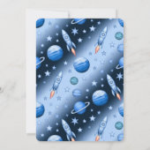 ブルーコズミックロケット&プラネットバースデーパーティー 招待状 (裏面)