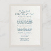 ブルーコッツワフェイクールズハンドメイド紙結婚詳細 エンクロージャーカード (正面)