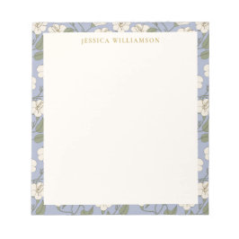 ブルーコテージコアフローラパーソナライズされた名 ノートパッド