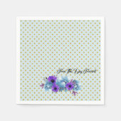 ブルーコテージ素朴バラ結婚ズスイートパーティー スタンダードカクテルナプキン (正面)