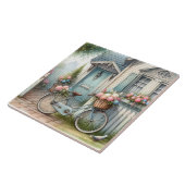 ブルーコテージ自転車春花籠 タイル (側面)