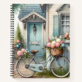 ブルーコテージ自転車春花籠 ノートブック (正面)