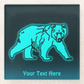 ブルーコディアックベア ガラスコースター (正面)