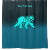 ブルーコディアックベア シャワーカーテン (正面)