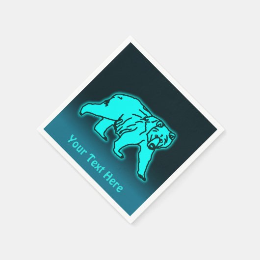 ブルーコディアックベア スタンダードカクテルナプキン (角)