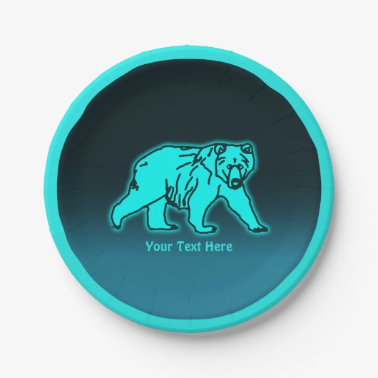 ブルーコディアックベア ペーパープレート (正面)