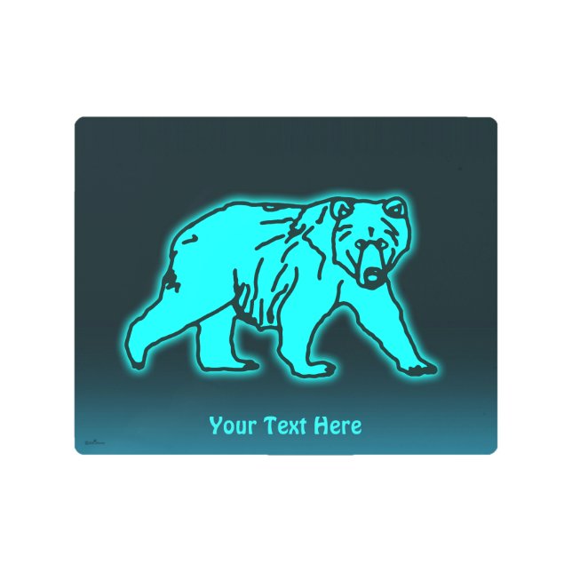 ブルーコディアックベア メタルプリント (正面)