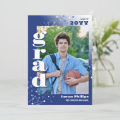 ブルーコネクションズ 2in1 フォト 卒業 招待状 (スタンド正面)