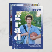 ブルーコネクションズ 2in1 フォト 卒業 招待状 (正面/裏面)