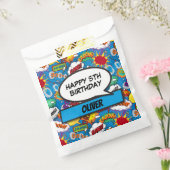 ブルーコミックブックスーパーヒーロー誕生日パーティー フェイバーバッグ (封をした状態)