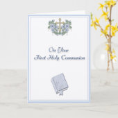 ブルーコミュニオンおめでとう カード (黄色い花)