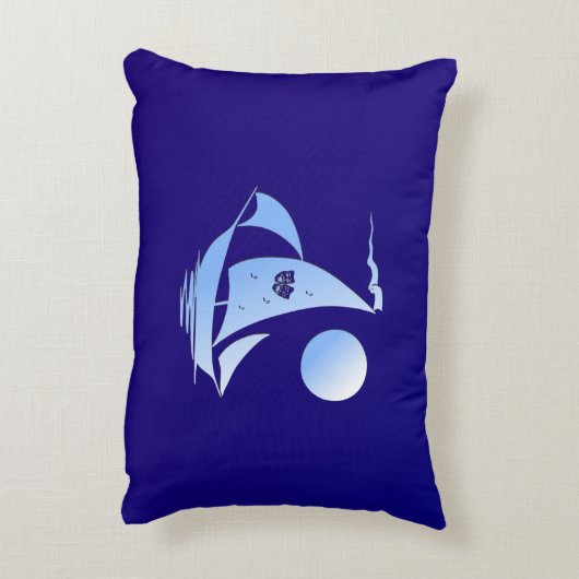 ブルーコメディと悲劇シアターセーリングボート アクセントクッション (裏面(縦))