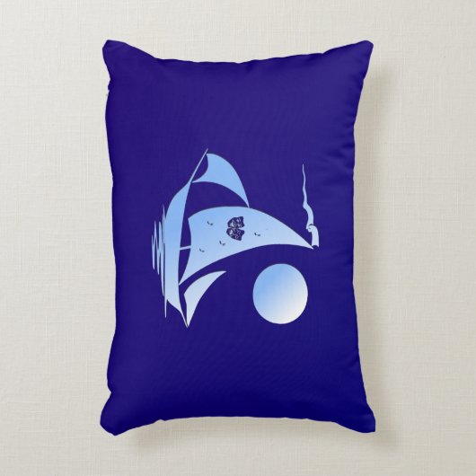 ブルーコメディと悲劇シアターセーリングボート アクセントクッション (正面(垂直))