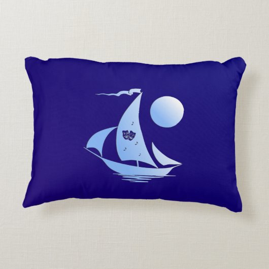 ブルーコメディと悲劇シアターセーリングボート アクセントクッション (裏面)