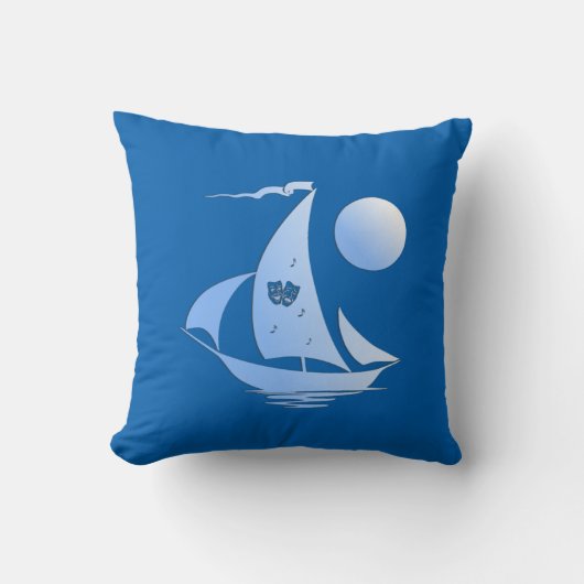 ブルーコメディと悲劇シアターセーリングボート クッション (正面)