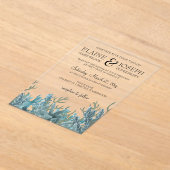 ブルーコラルズアンダーザシー結婚式招待状 アクリル招待状 (レイダウン)