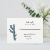 ブルーコラルズアンダーザシー結婚式招待状rsvp 出欠カード (スタンド正面)