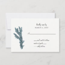 ブルーコラルズアンダーザシー結婚式招待状rsvp