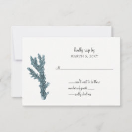 ブルーコラルズアンダーザシー結婚式招待状rsvp 出欠カード