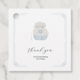 ブルーコリアドルジャンチスクエアメッセージカード フェイバータグ