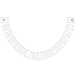 ブルーコリアドルジャンチハッピーバースデー バンティングフラッグ