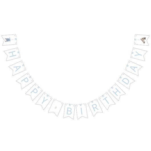 ブルーコリアドルジャンチハッピーバースデー バンティングフラッグ (全)