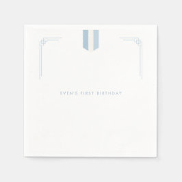 ブルーコリアン男の子1歳の誕生日ドルジャンチ スタンダードカクテルナプキン