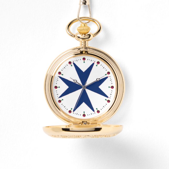 ブルーコルセアスタイル八角形クロス 腕時計 (正面)