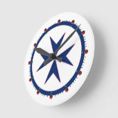 ブルーコルセアスタイル八角形 ラウンド壁時計 (傾斜)