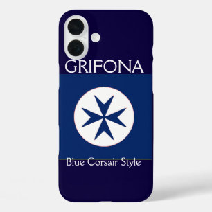 ブルーコルセアスタイル八角形 iPhone 16 PLUSケース