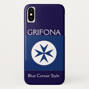 ブルーコルセアスタイル八角形 iPhone X ケース