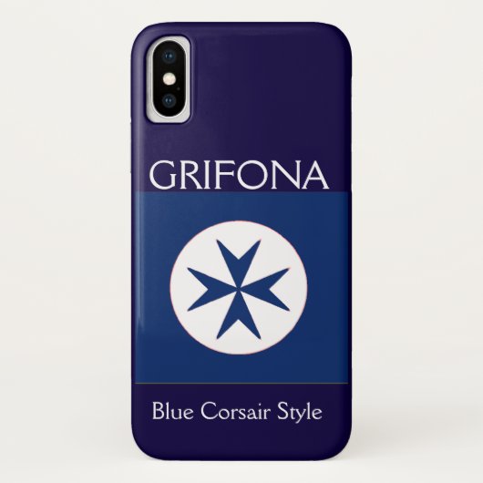 ブルーコルセアスタイル八角形 Case-Mate iPhoneケース (裏面)
