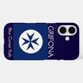 ブルーコルセアスタイル八角形 Case-Mate iPhoneケース (裏面 (横))