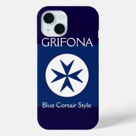 ブルーコルセアスタイル八角形 iPhone 15ケース
