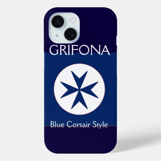 ブルーコルセアスタイル八角形 Case-Mate iPhoneケース (裏面)