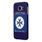 ブルーコルセアスタイル八角形 Case-Mate iPhoneケース (裏面左)