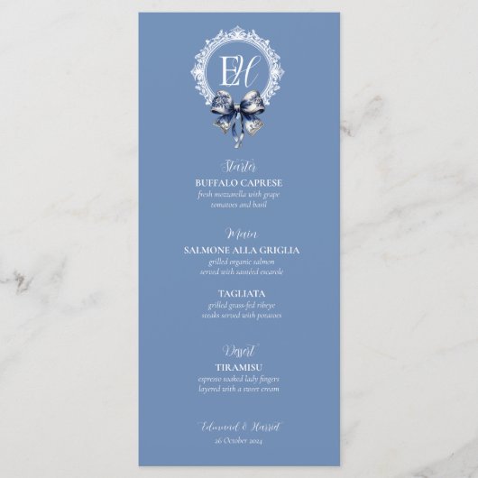 ブルーコロッケインスパイアのメ結婚ニュー・カード メニュー (正面)