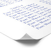 ブルーコロニアルハウス/マンション/マナーシーティングチャート ポスター (角)