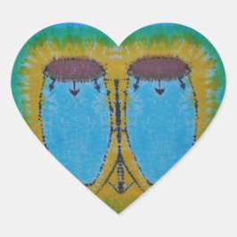 ブルーコンガドラム絞り染め ハートシール