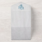 ブルーコンチシェルすべて1つの結婚式の招待 オールインワン招待状 (外側)