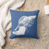 ブルーコンチシェルスクエアピロー クッション (ブランケット)